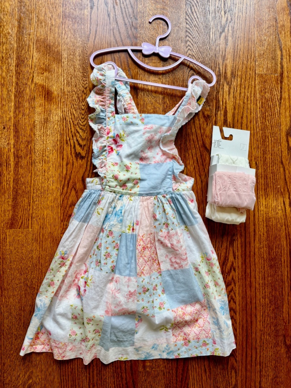 Polo by Ralph Lauren polo girl ruffle floral dress with NWT H and M stockings - Picture 2 of 9